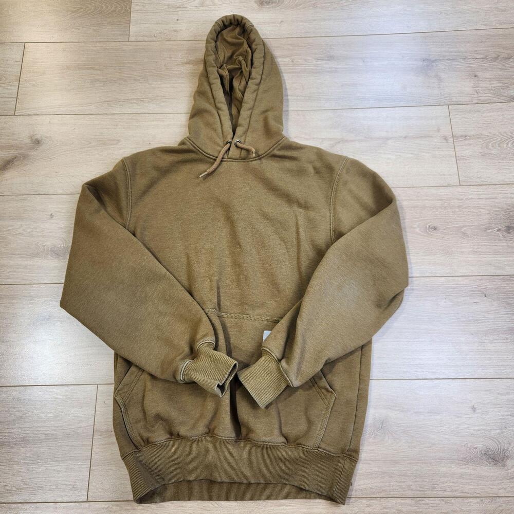 Carhartt Rain Defender Hoodie Mens Small Brown Loose Fit Fleece Sweatshirt